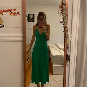 Zara green midi dress